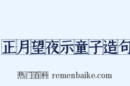 正月望夜示童子造句是什么意思的图片